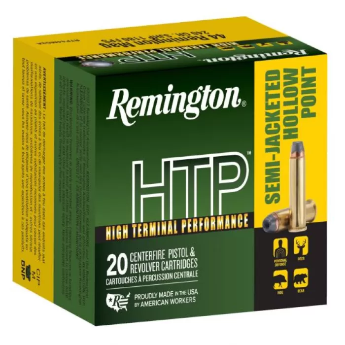 Remington HTP Handgun Ammo Brass .44 Rem Mag 240-Grain 20-Rounds SJHP