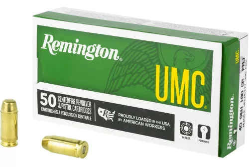 Remington UMC 40 S&W 180 Grain Full Metal Jacket, 50 Round Box