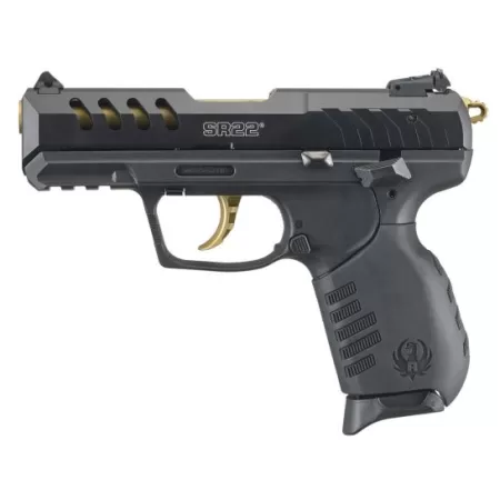 Ruger SR22 3.5" .22 LR Pistol, Black/Gold - 3654