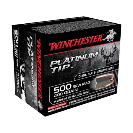 Winchester 500 S&W Magnum 400gr Platinum Tip HP Ammunition 20rds - S500PTHP