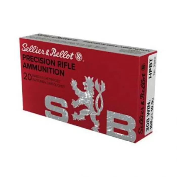 Sellier & Bellot Precision 168 gr HPBT .308 Winchester Ammunition 20 Rounds - SB308G Sellier & Bellot Precision 168 gr HPBT .308 Winchester Ammunition 20 Rounds - SB308G