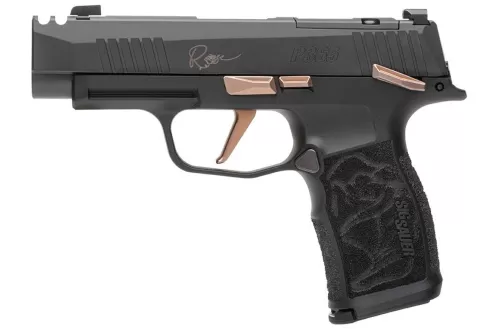 Sig P365XL Rose 9mm, 3.1" Barrel, Compensated Slide, Rose Gold, Grip Engraving, 12rd