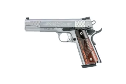 Smith & Wesson 1911 Engraved .45 ACP Pistol, Stainless - 10270