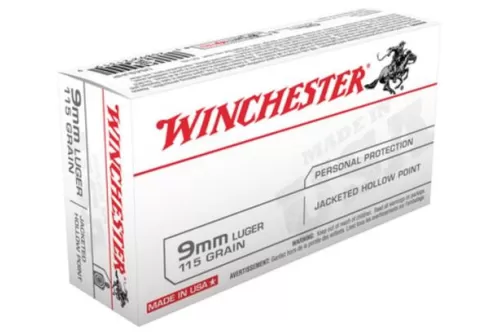 Winchester USA Brass 9mm 115-Grain 50-Rounds JHP