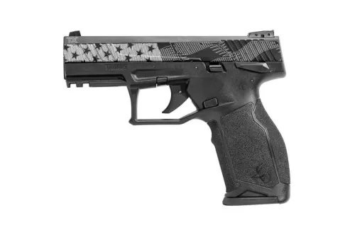 Taurus TX22 Engraved Flag .22 LR Pistol, Black - 1-TX22141-US1