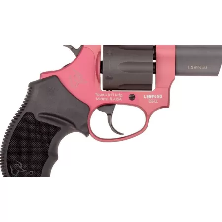 Taurus 2856021ULC15 856 Ultra-Lite 38 Spl + P 6 Round 2" Matte Black Cylinder Pink Frame Black Rubber Grip