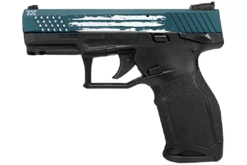 Taurus Tx22 22Lr Blk 4" 16+1 BL Flag 1-TX2214Y-US3