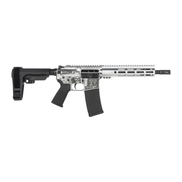 Shark Coast Tactical SCC07374DOD-P Day of the Dead 5.56 NATO 30+1 10.50" Black Nitride Threaded Barrel, Aluminum Laser Engraved Receiver w/Picatinny Rail, M-LOK Handguard, Polymer SB Tactical SBA3 Br Shark Coast Tactical SCC07374DOD-P Day of the Dead 5.56 NATO 30+1 10.50" Black Nitride Threaded Barrel, Aluminum Laser Engraved Receiver w/Picatinny Rail, M-LOK Handguard, Polymer SB Tactical SBA3 Br