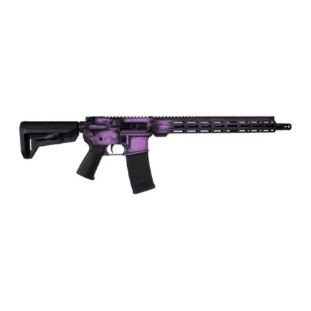 Shark Coast Tactical 300-133-1000-25 Valkyrie 5.56 NATO 30+1 16" Black Melonite Threaded Barrel, Distressed Purple Cerakote w/Norse Engraving Aluminum Receiver w/Picatinny Rail, M-LOK Handguard, Magpu