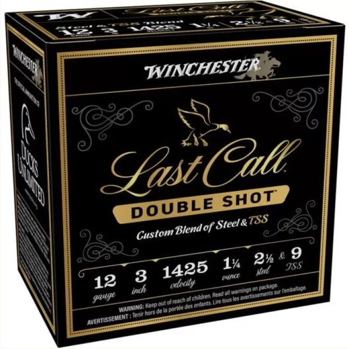 Winchester Last Call Double Shot 12 Ga, 3" 1 1/4oz 2.5/9TSS Shot 25 Per Box Winchester Last Call Double Shot 12 Ga, 3" 1 1/4oz 2.5/9TSS Shot 25 Per Box