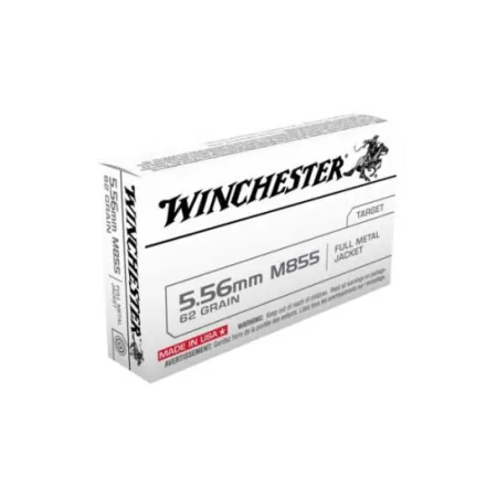 Winchester 5.56 M855 Green Tip Brass 62-Grain 20-Rounds FMJ