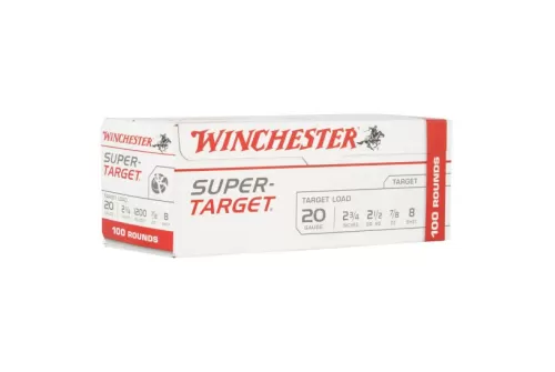 Winchester Super Target 2.75" 7/8 oz 8 Shot 20 Gauge Ammunition 100 Rounds - TRGT208VP
