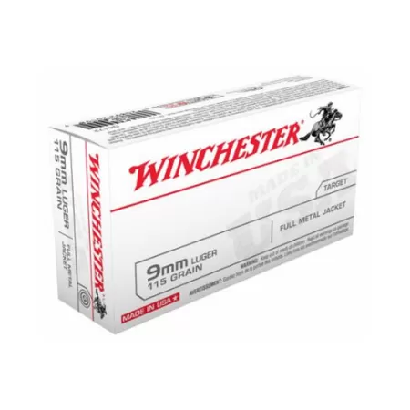 Winchester Usa 9Mm Luger 115Gr Fmj-Rn 50Rd 20Bx/Cs zq4172