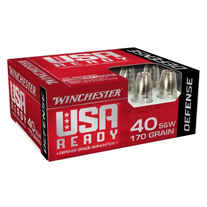 Winchester USA Ready Brass .40 SW 155-Grain 20-Rounds HP Winchester USA Ready Brass .40 SW 155-Grain 20-Rounds HP