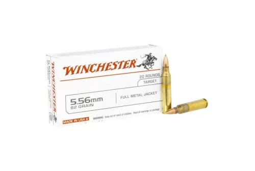 Winchester 62 gr FMJ 5.56 Ammunition, 20 Rounds - USA5562