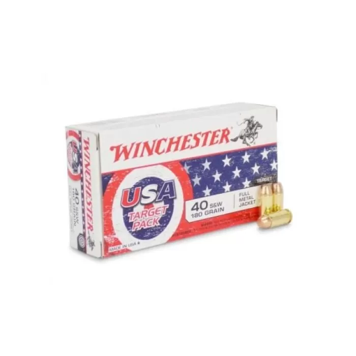 Winchester: USA .40 S&W 180gr FMJ, 50/Box Winchester: USA .40 S&W 180gr FMJ, 50/Box