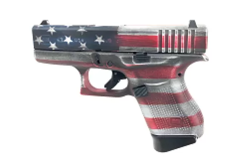 Glock Ui4350204ckusa G43 Subcompact 9Mm Luger 3.39" 6+1 American Flag Cerakote American Flag Polymer Grip