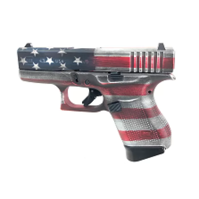 Glock Ui4350204ckusa G43 Subcompact 9Mm Luger 3.39" 6+1 American Flag Cerakote American Flag Polymer Grip Glock Ui4350204ckusa G43 Subcompact 9Mm Luger 3.39" 6+1 American Flag Cerakote American Flag Polymer Grip