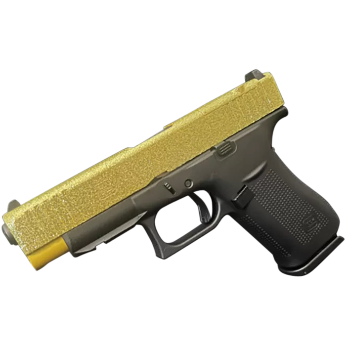 Glock G43X MOS Slim Sub-Compact 9mm Glamour Glock Gold Glitter Cerakote Pistol Glock G43X MOS Slim Sub-Compact 9mm Glamour Glock Gold Glitter Cerakote Pistol