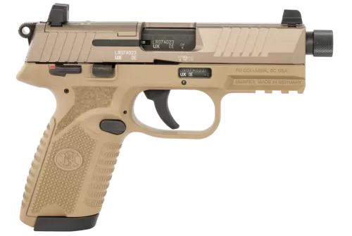 FN 502 Tactical .22 LR Pistol with 4.60" Threaded Barrel, Flat Dark Earth Frame - 66101682