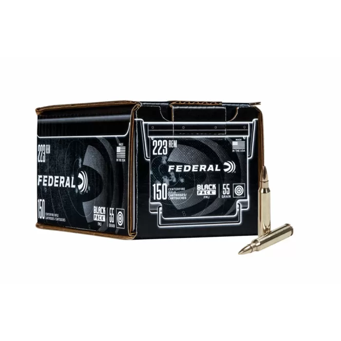 Black Pack Rifle, 223 Rem, 55 Grain, Full Metal Jacket, 3240 fps Black Pack Rifle, 223 Rem, 55 Grain, Full Metal Jacket, 3240 fps