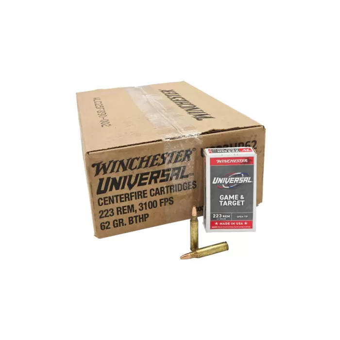 Winchester .223 Remington 62gr FMJ Open Tip - 1000 round case
