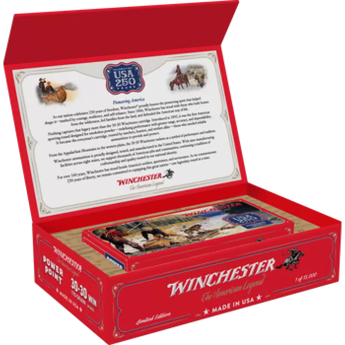 WINCHESTER AMMO 250th Anniversary Edition .30-30 Win 170Gr Power Point 20rd Box Rifle Ammo (X3030250) WINCHESTER AMMO 250th Anniversary Edition .30-30 Win 170Gr Power Point 20rd Box Rifle Ammo (X3030250)