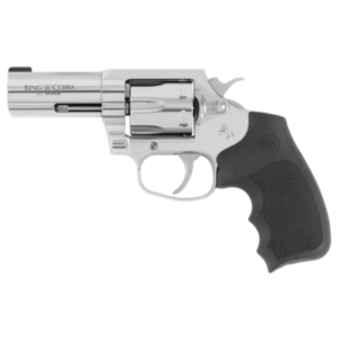 Colt Mfg KCOBRASB3RBB King Cobra  357 Mag 6rd Shot 3" Stainless Steel Barrel, Cylinder & Frame, Black Hogue Overmolded Grip, Exposed Hammer