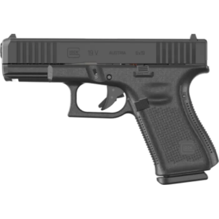 Glock PV1950201 G19 V Compact 9mm Luger 10+1 4.02" Black Barrel & Steel Serrated Slide, Black Polymer Frame w/Accessory Rail, Interchangeable Backstrap