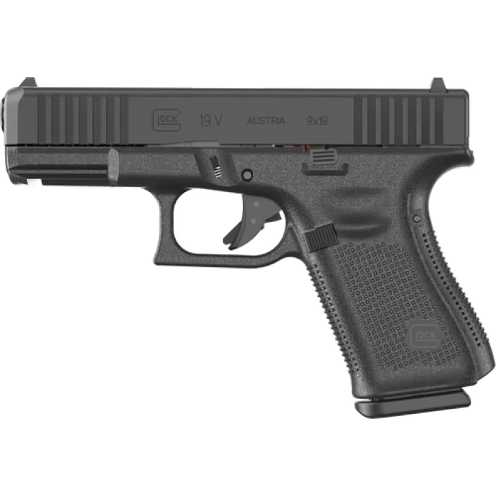 Glock PV1950201 G19 V Compact 9mm Luger 10+1 4.02" Black Barrel & Steel Serrated Slide, Black Polymer Frame w/Accessory Rail, Interchangeable Backstrap