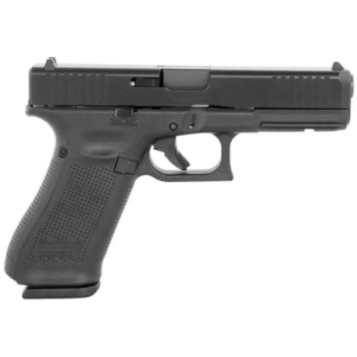 Glock PV1750203 G17 V Standard Frame 9mm Luger 17+1 4.49" Black GMB Barrel, Black nDLC Steel Serrated Slide  Black Polymer Frame w/Accessory Rail, Textured Polymer Grip,  Ambidextrous