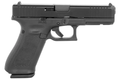 Glock PV1750203 G17 V Standard Frame 9mm Luger 17+1 4.49" Black GMB Barrel, Black nDLC Steel Serrated Slide  Black Polymer Frame w/Accessory Rail, Textured Polymer Grip,  Ambidextrous