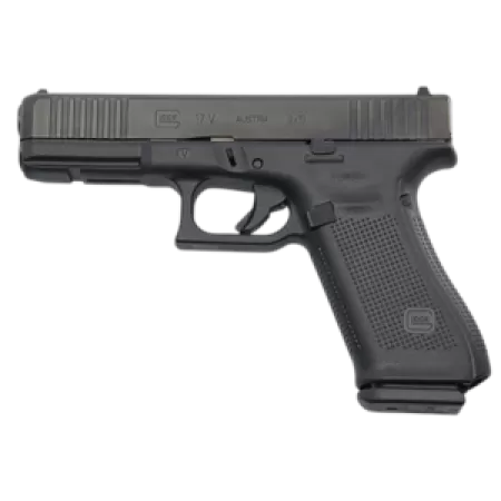 Glock PV1750201 G17 V Standard Frame 9mm Luger 10+1 4.49" Black GMB Barrel, Black nDLC Steel Serrated Slide, Black Polymer Frame w/Accessory Rail, Textured Polymer Grip, Ambidextrous