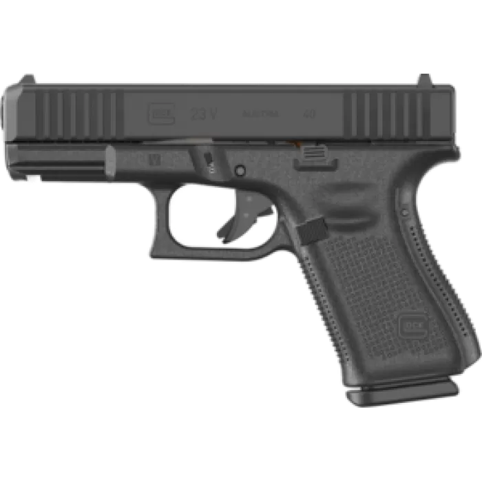 Glock PV2350203 G23 V 40 S&W 13+1 4.02" Black GMB Barrel, Black nDLC Steel Serrated Slide, Black Polymer Frame w/Accessory Rail, Interchangeable Backstrap Grip, Ambidextrous Glock PV2350203 G23 V 40 S&W 13+1 4.02" Black GMB Barrel, Black nDLC Steel Serrated Slide, Black Polymer Frame w/Accessory Rail, Interchangeable Backstrap Grip, Ambidextrous