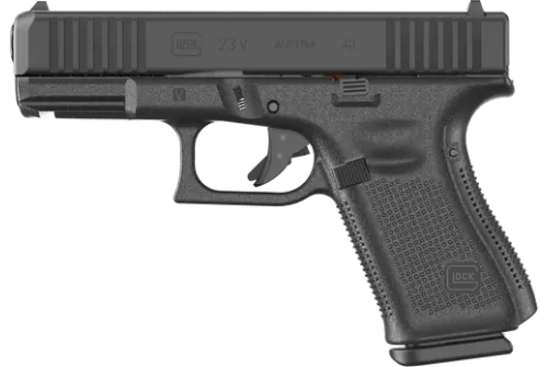 Glock PV2350203 G23 V 40 S&W 13+1 4.02" Black GMB Barrel, Black nDLC Steel Serrated Slide, Black Polymer Frame w/Accessory Rail, Interchangeable Backstrap Grip, Ambidextrous