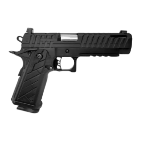 Live Free Armory HG8640-N Apollo 11 V2 Full Size Frame 9mm Luger 18+1 4.90" Stainless Barrel, Black Cerakote Steel Optic Cut/Serrated Slide, Black Cerakote Steel Frame w/Beavertail & Picatinny Rail, B