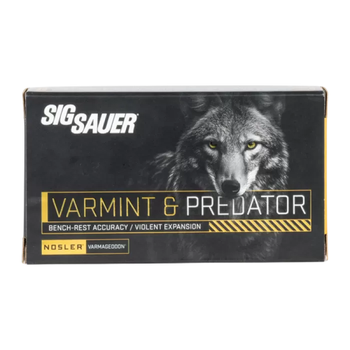 SIG SAUER Varmint & Predator 22-250 Rem 55gr Varmageddon 20rd/Box Ammo (C22250VP55-20)