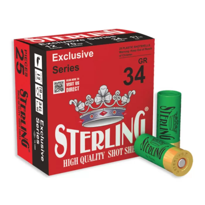 Sterling Exclusive Series 12 GA, 2-3/4in. 1-3/16oz. #5 Shot - 25 rounds Sterling Exclusive Series 12 GA, 2-3/4in. 1-3/16oz. #5 Shot - 25 rounds