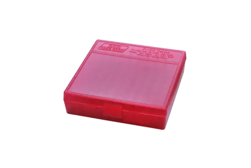 MTM Flip-Top 40 10mm 45 ACP 100 Round Clear Red Ammo Box (P-100-45-29)