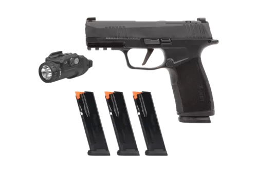 SIG SAUER P365-XMACRO Tacpac 9mm 3.7in Optic Ready Semi-Auto Pistol with Foxtrot2R, (3) 17rd Mags (365XCA-9-BXR3-TACPAC)