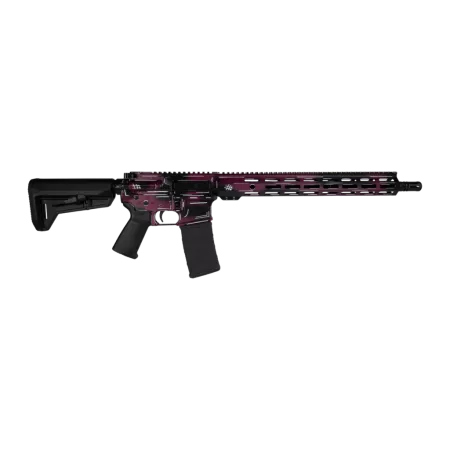 Shark Coast Tactical SCC02119ABKCH Anime-15  5.56 NATO 30+1 16" Black Nitride Threaded Barrel, Black Cherry Cerakote Aluminum Receiver w/Picatinny Rail, M-LOK Handguard, Magpul Collapsible Black Polym