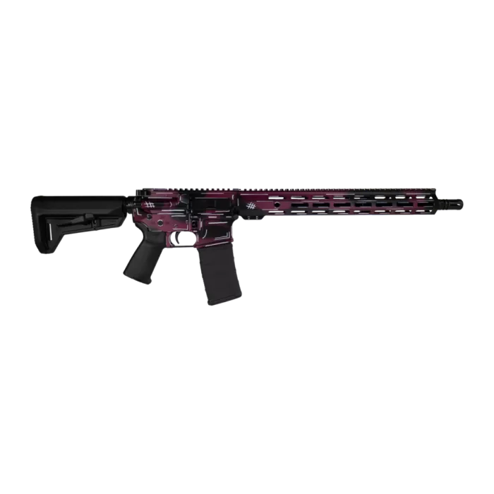 Shark Coast Tactical SCC02119ABKCH Anime-15  5.56 NATO 30+1 16" Black Nitride Threaded Barrel, Black Cherry Cerakote Aluminum Receiver w/Picatinny Rail, M-LOK Handguard, Magpul Collapsible Black Polym