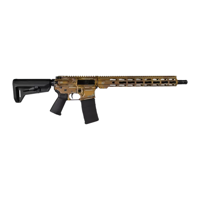Shark Coast Tactical SCC101952AFDE Anime-15  5.56 NATO 30+1 16" Black Nitride Threaded Barrel, Flat Dark Earth Cerakote Aluminum Receiver w/Picatinny Rail, M-LOK Handguard, Magpul Collapsible Black Po