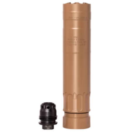 Rugged Suppressors RZRFDE556 Razor 556  22 Cal (5.56mm), 6.40" L FDE Stainless Steel, Includes 1/2"-28 M2 QD Brake