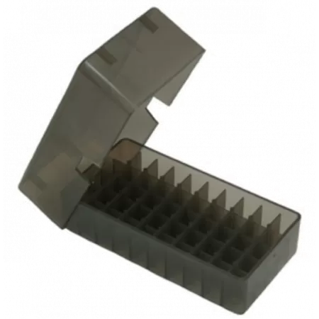 MTM 50rd Pistol Slip Top Box - .41 Mag to .44 Mag - Smoke - E50-45-41