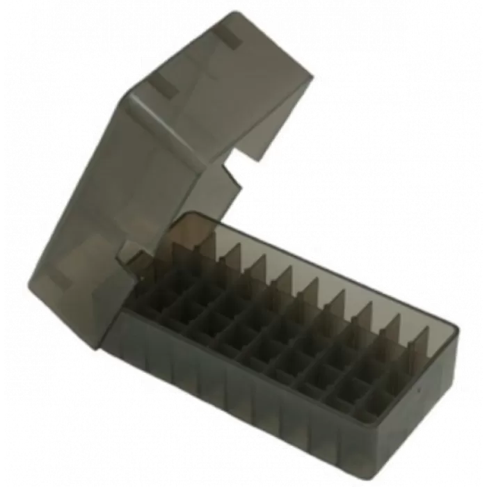 MTM 50rd Pistol Slip Top Box - .41 Mag to .44 Mag - Smoke - E50-45-41
