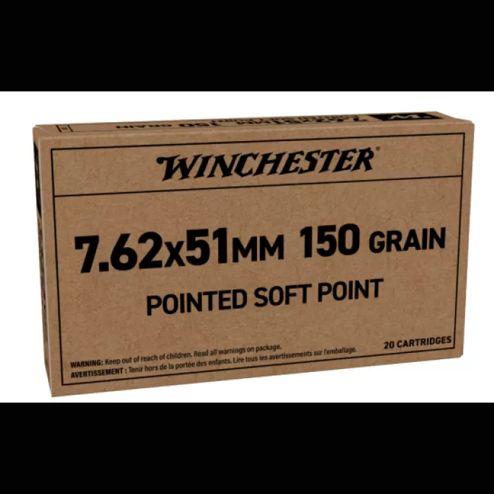 Winchester Service Grade 7.62mm NATO 150gr PSP Rifle Ammo - 20 Rounds Winchester Service Grade 7.62mm NATO 150gr PSP Rifle Ammo - 20 Rounds