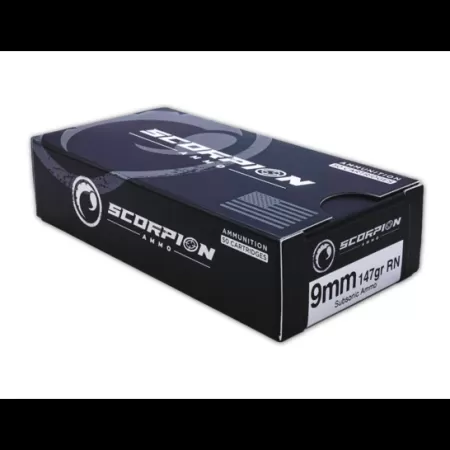 Scorpion Ammo 9mm Ammo 147 Grain Round Nose - 9147RN-SUB50