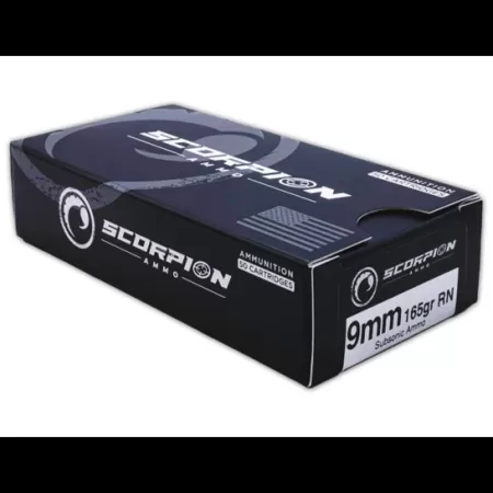 Scorpion 9mm Ammo 165 Grain Subsonic Round Nose - 9165RN-SUB50