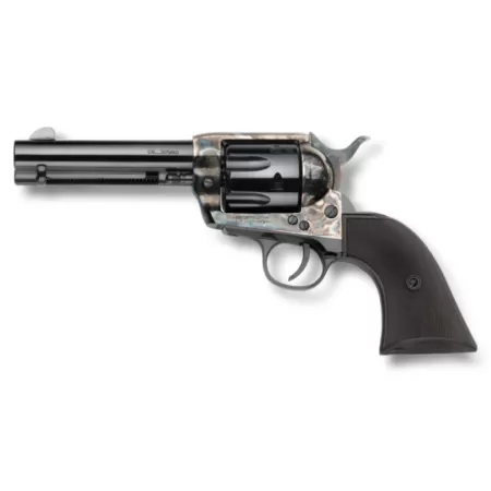 Taylors & Company 200109 1873 Pietta 9mm Luger 6 Shot 4.75" Blued Round Barrel, Blued Cylinder, Color Case Hardened Steel Frame, Black Checkered Plastic Navy Grip, Manual Safety, Exposed Hammer